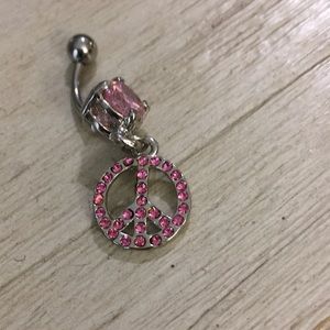 Peace sign belly ring